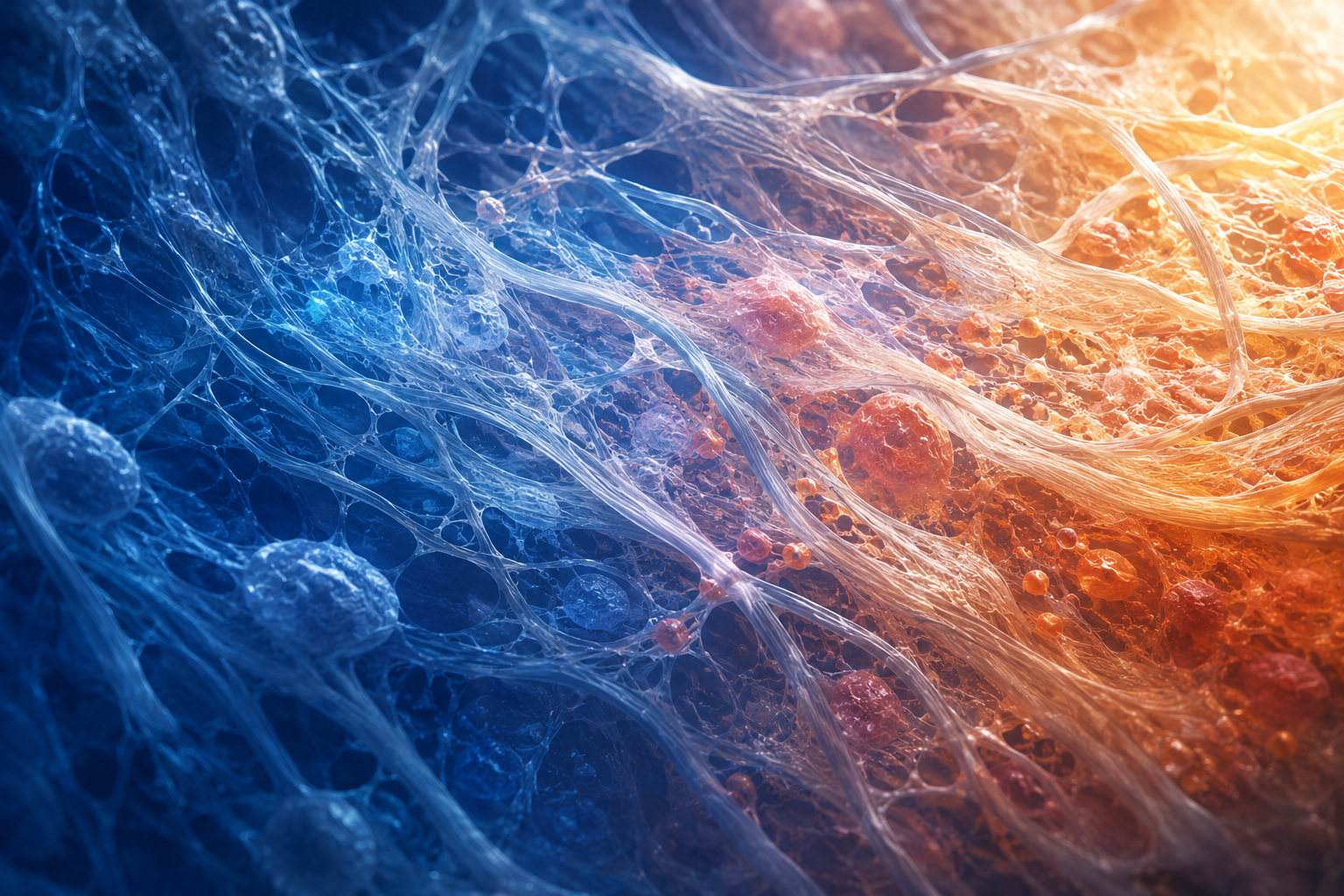 Microscopic tissue fibers representing healing and regeneration